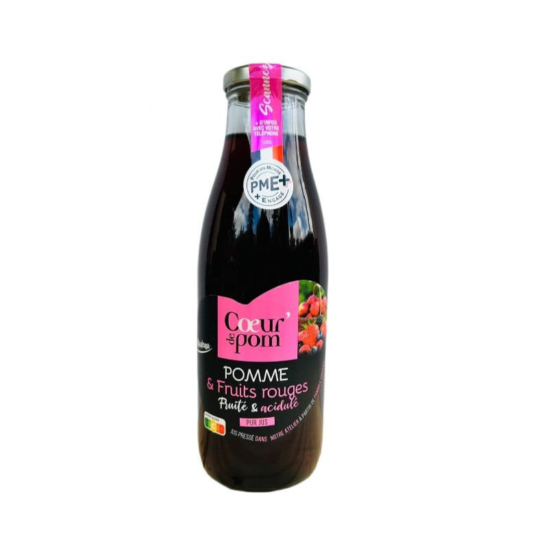 JUS DE POMMES ET FRUITS ROUGES