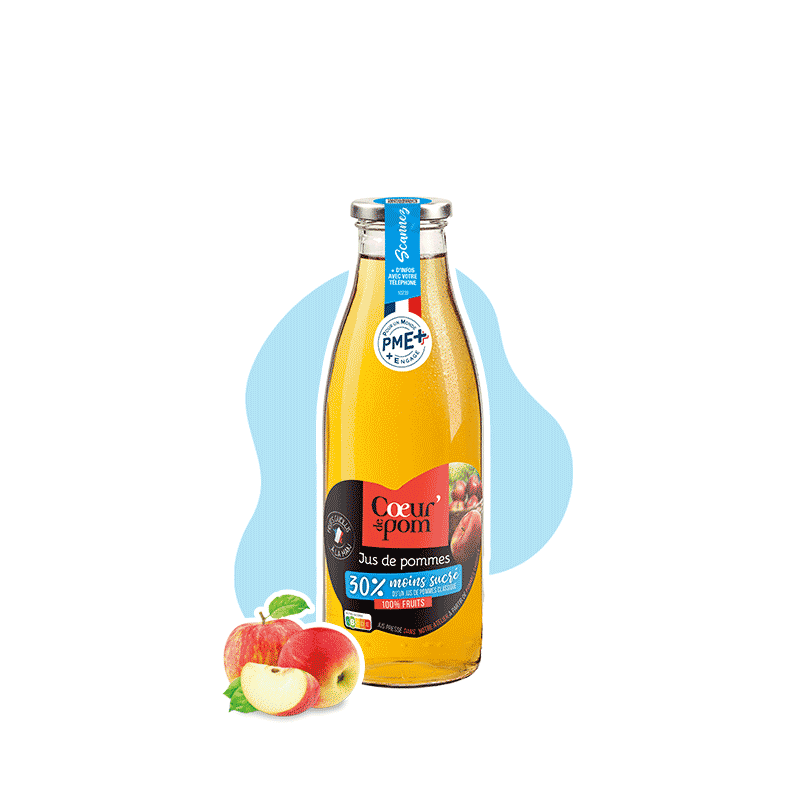 JUS DE POMMES NATURELLEMENT MOINS SUCRE