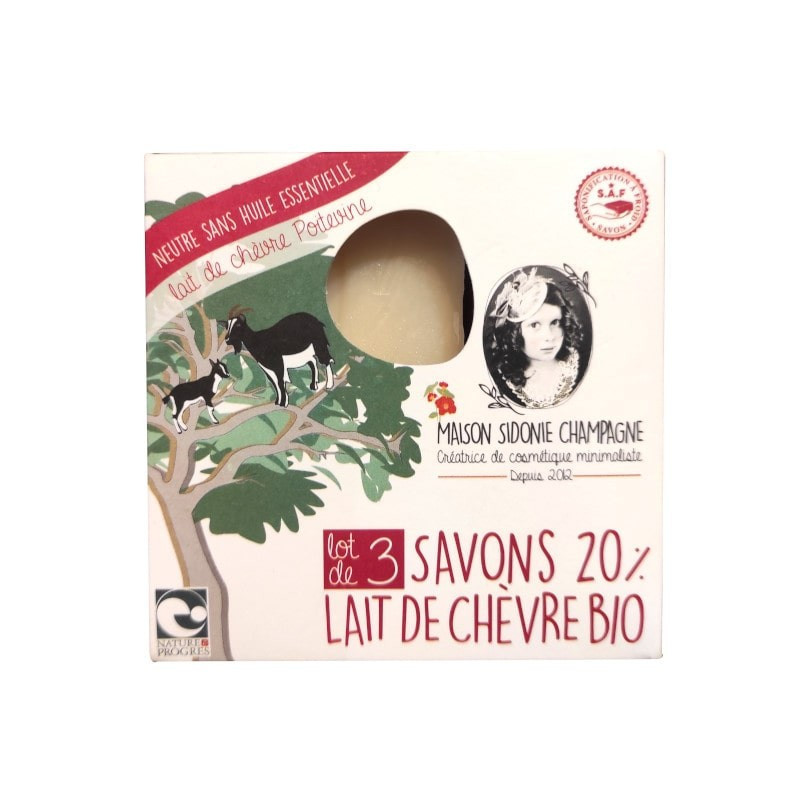 Lot de 3 savons au lait de chèvre Bio